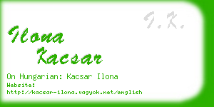 ilona kacsar business card